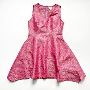 Noble 31 Jacquard Floral Dress Pink Orange Purple Size Small